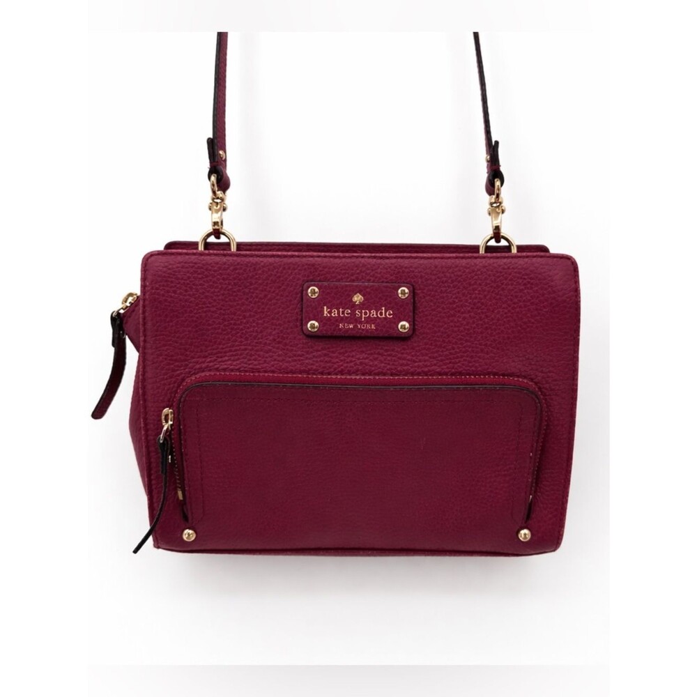 Kate Spade Crossbody Bag Baxter Street Sevilla Raspberry Leather Purse Designer